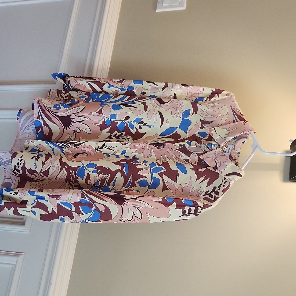 Reiss Multicolor Abstract Print Blouse